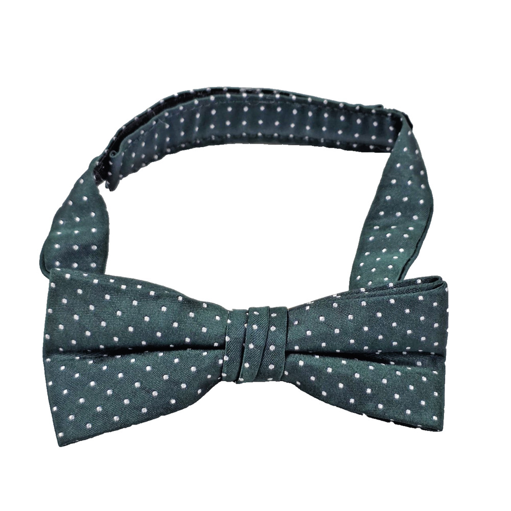 Dillard's Boys Silk Bow Tie Hunter Green Polka Dot Adjustable Formal Wedding